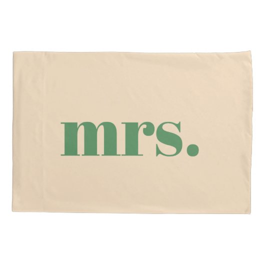 Grüne Hochzeitsretro modern mr und mrs Kissenbezug (Rückseite)