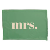 Grüne Hochzeitsretro modern mr und mrs Kissenbezug (Vorderseite)