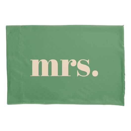 Grüne Hochzeitsretro modern mr und mrs Kissenbezug (Vorderseite)