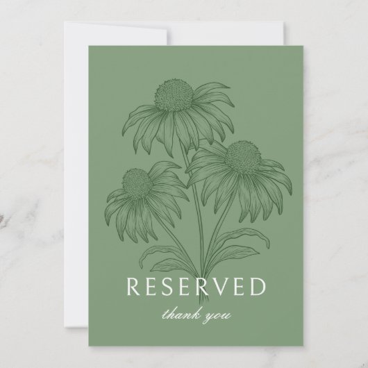 Grüne Hochzeitssache Einladung (Rückseite)