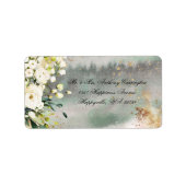 Grüne Hochzeitssage der botanischen Rücksendeadres Adressaufkleber (Vorne)