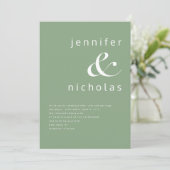 Grüne Hochzeitssage Einladung (Stehend Vorderseite)