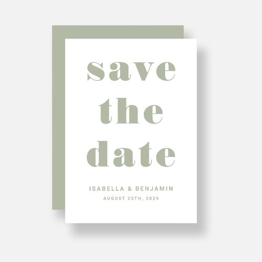 Grüne Hochzeitssage Save The Date
