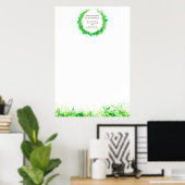 Grüne Hochzeitssitzplan leere DIY-Vorlage Poster (Heimbüro)