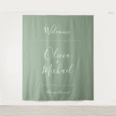 Grüne Hochzeitsstimmung im Meeresschaum - Hintergr Wandteppich (Vorderseite)