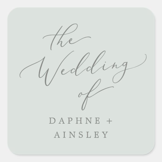 Grüne Hochzeitsstipps für Waldlandminzen - Umschla Quadratischer Aufkleber (Vorderseite)