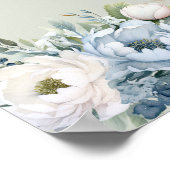 Grüne Hochzeitstabelle in dunkelblauer Farbe Poster (Ecke)