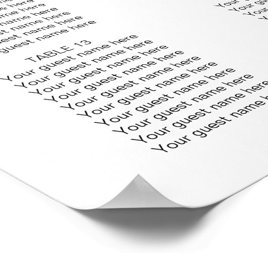 Grüne Hochzeitstabelle Poster (Ecke)