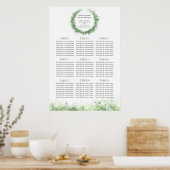 Grüne Hochzeitstisch Plan Grün Poster (Küche)