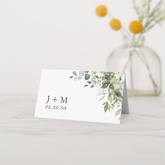 Grüne Hochzeitstorte Platzkarten (Rückseite)