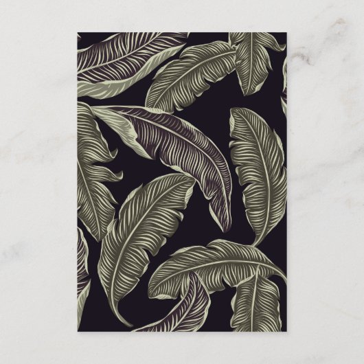 Grüne Hochzeitsunterkünfte in tropischem Foliage Begleitkarte (Rückseite)