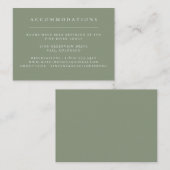Grüne Hochzeitsunterkünfte mit fester Farbskala Begleitkarte (Vorne/Hinten)