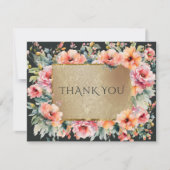 Grüne Hochzeitswohnung in Rustikal Dankeskarte (Vorderseite)