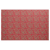 Grüne Holly-Blätter mit gelben Blumen Rote Stoffe (Fat Quarter (45,7 x 55,9 cm))