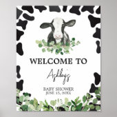 Grüne Holy Cow Baby Dusche Willkommen Poster (Vorne)