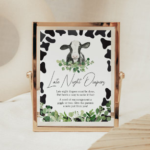 Grüne Holy Cow Babydusche Spätabentaucher Poster