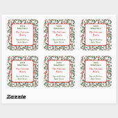 Grüne Holze mit Red Berries Custom Baking Sticker (Blatt)