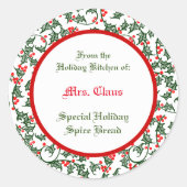 Grüne Holze mit Red Berries Custom Baking Sticker (Vorderseite)