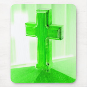 Grüne hölzerne Querphotographiebildkirche Mousepad