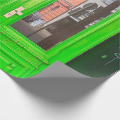 GRÜNE HOLZGLASTÜR GESCHENKPAPIER (Ecke)