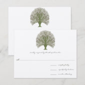 Grüne Holzkörnchen Hochzeit RSVP Karte (Vorne/Hinten)