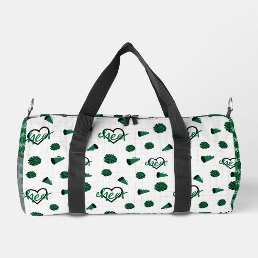 Grüne Hörer, Pom Poms, Megaphone Muster Duffle Bag (Rückseite)
