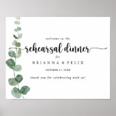 Grüne horizontale Probe Abendessen Begrüßungszeich Poster (Vorne)