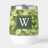 Grüne Hortensien-Blumen-Hochzeitsmonogramm (Vorderseite)