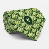 Grüne Hortensien Blumen Krawatte (Gerollt)