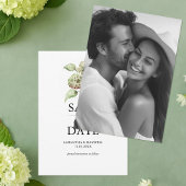 Grüne Hortensien Hochzeit Save The Dates mit Foto Date