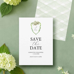 Grüne Hortensien Hochzeitsmonogramm Save The Dates Date