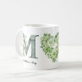 Grüne Hortensien Muttertags-Kaffeetasse Kaffeetasse (Vorderseite Links)
