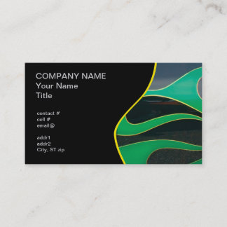 grüne hotrod Flammen auf Schwarzem Visitenkarte