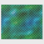 Grüne Hübsche Meerjungenskala Geschenkpapier (Flach)