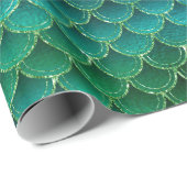 Grüne Hübsche Meerjungenskala Geschenkpapier (Rolleneckpunkt)