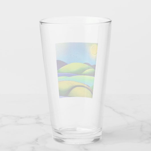 Grüne Hügel Landschaft Glas (Rückseite)