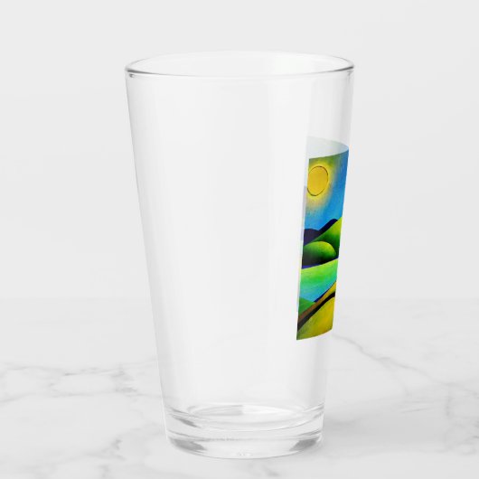 Grüne Hügel Landschaft Glas (Rechts)
