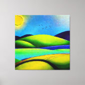 Grüne Hügel Landschaft Leinwanddruck (Vorderseite)