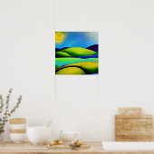 Grüne Hügel Landschaft Poster (Küche)