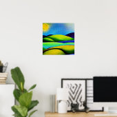 Grüne Hügel Landschaft Poster (Heimbüro)