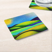 Grüne Hügel Landschaft Rechteckiger Pappuntersetzer (angewinkelt)