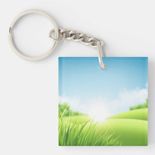 Grüne Hügel Landschaft Schlüsselanhänger (Vorderseite)