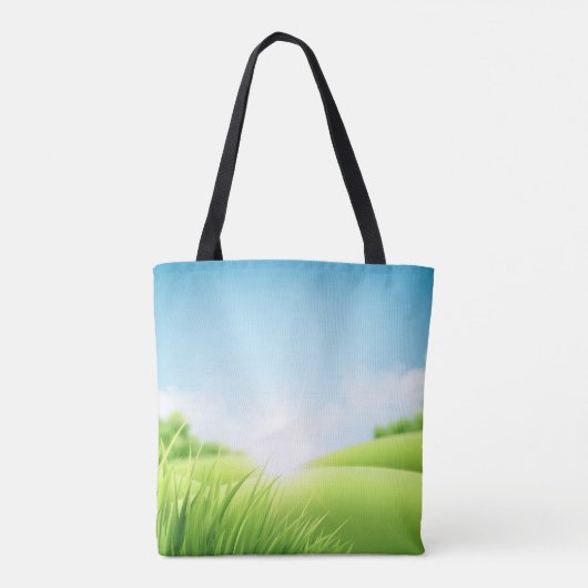 Grüne Hügel Landschaft Tasche (Rückseite)