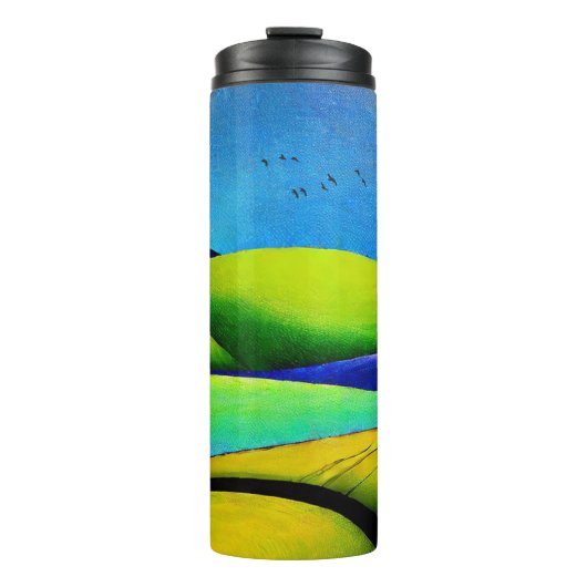 Grüne Hügel Landschaft Thermosbecher (Vorderseite)