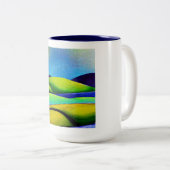 Grüne Hügel Landschaft Zweifarbige Tasse (VorderseiteRechts)