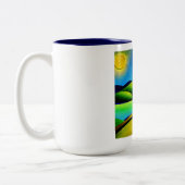 Grüne Hügel Landschaft Zweifarbige Tasse (Links)
