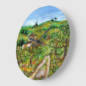 GRÜNE HÜGEL UND OLIVENBÄUME IN DER TUSKANISCHEN LA GROßE WANDUHR (Winkel)