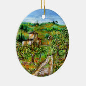 GRÜNE HÜGEL UND OLIVENBÄUME IN DER TUSKANISCHEN LA KERAMIK ORNAMENT (Rechts)