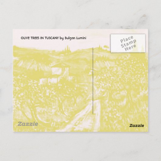 GRÜNE HÜGEL UND OLIVENBÄUME IN DER TUSKANISCHEN LA POSTKARTE (Rückseite)