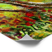 Grüne Hügel und Olivenbäume Landschaft Toskana Poster (Ecke)